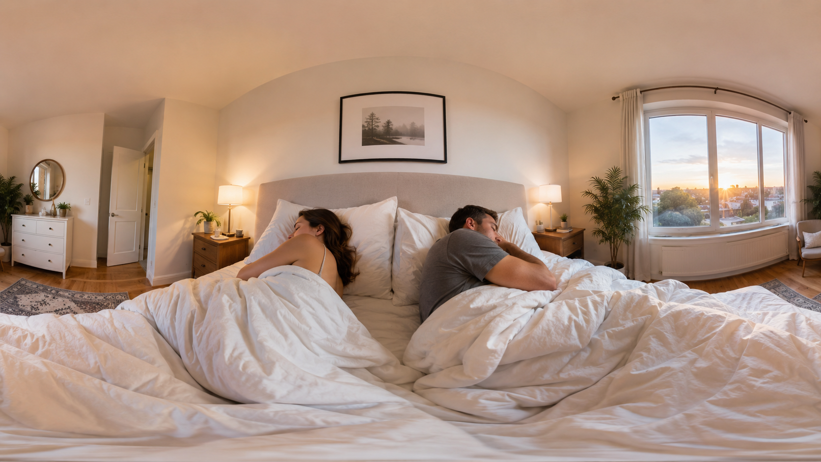 Pareja durmiendo espalda con espalda, postura al dormir en la relación